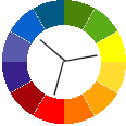 Any 3 equally spaced colors on the colour wheel