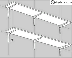 Lining up the ends of the shelving 