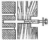 Sercuring a fence post to a wall.