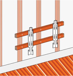 Stud wall radiator fixing